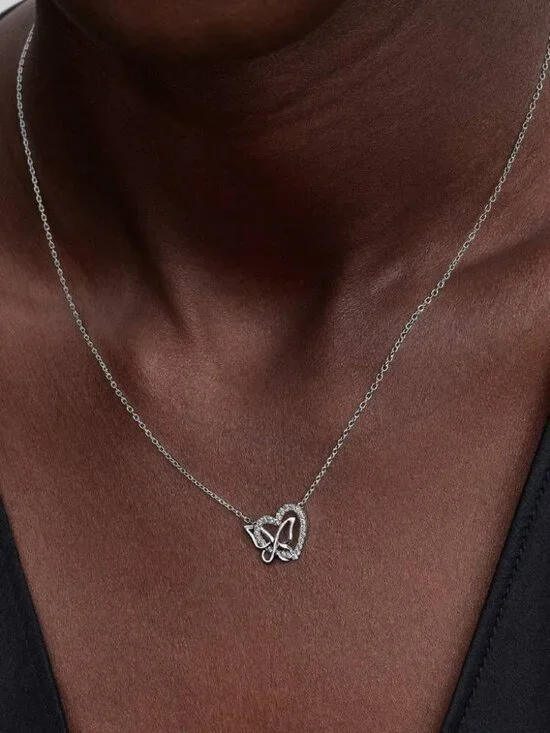 Pandora Entwined Heart & Butterfly Pendant Necklace - Picture 2 of 5